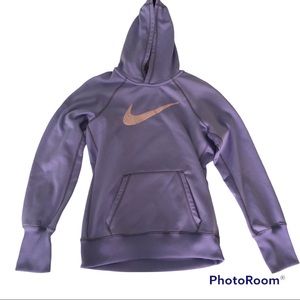Nike purple pink therma fit hooded sweatshirt